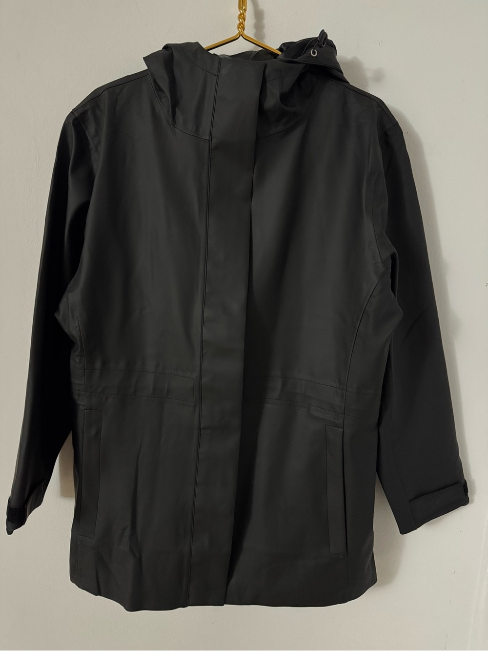 Women's Black Hooded Trench Coat - Water-Resistant Utility Jacket